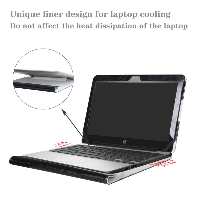 Alapmk Protective Case Cover for HP Chromebook 11 G5 EE/G4/G3/G2/G4 EE/11-2000 Series Laptop(Warning:Not fit HP Chromebook 11 G6 EE/G5/G1/11-v000/11-1100 Series) 11.6",Black - Image 3